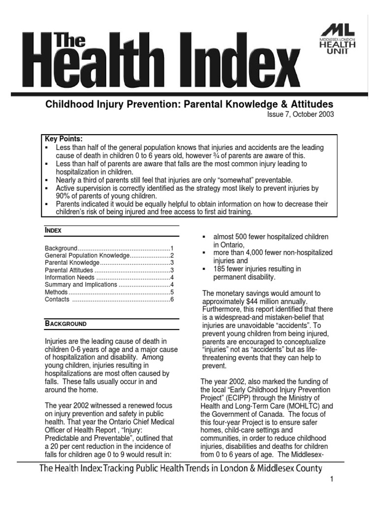 Childhood Injury Prevention Insights | PDF | Survey Methodology ...