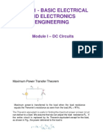 Eee1001 - Basic Electrical and Electronics Engineering: Module I - DC Circuits