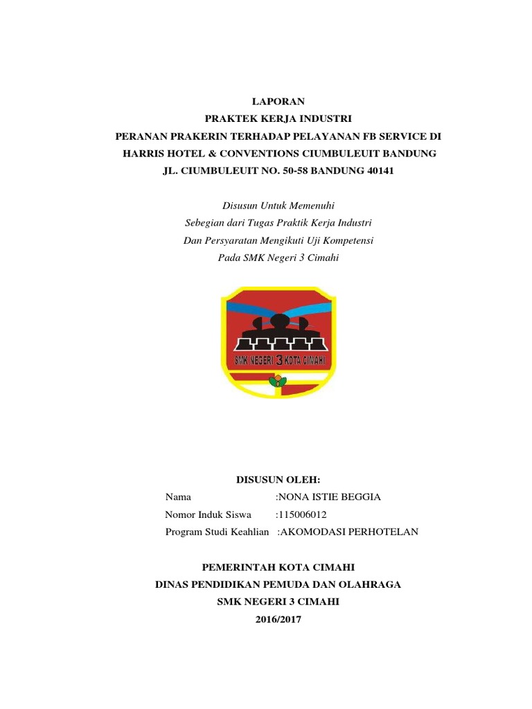 Contoh Laporan Prakerin Smk Pariwisata