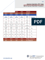 Silicon Junction Field-Effect Transistors: Japanese Equivalent JFET Types