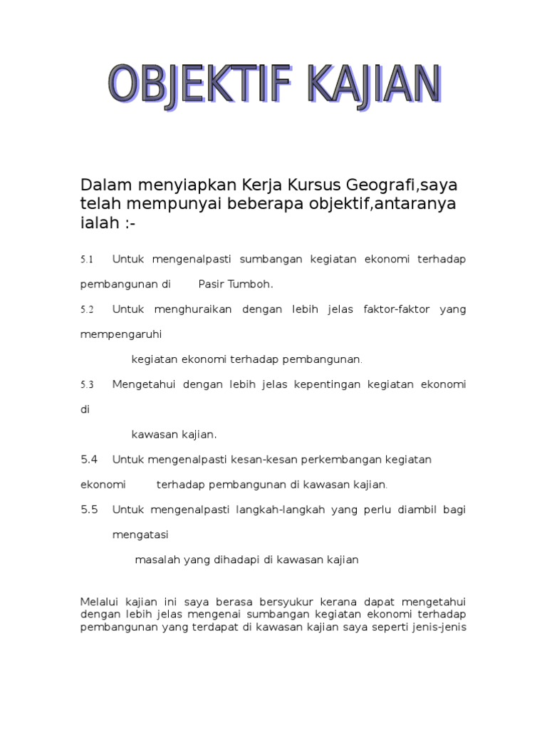 Objektif Kajian Pdf