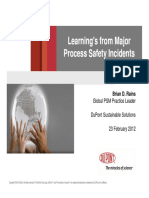 Learning's From Major Process Safety Incidents Learning's From Major Process Safety Incidents