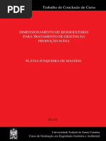 Dimensionamento de Biodigestores Para Tratamento de Dejetos Da Produção Suína