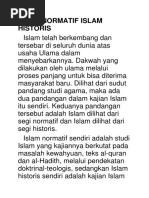 Islam Normatif Islam Historis