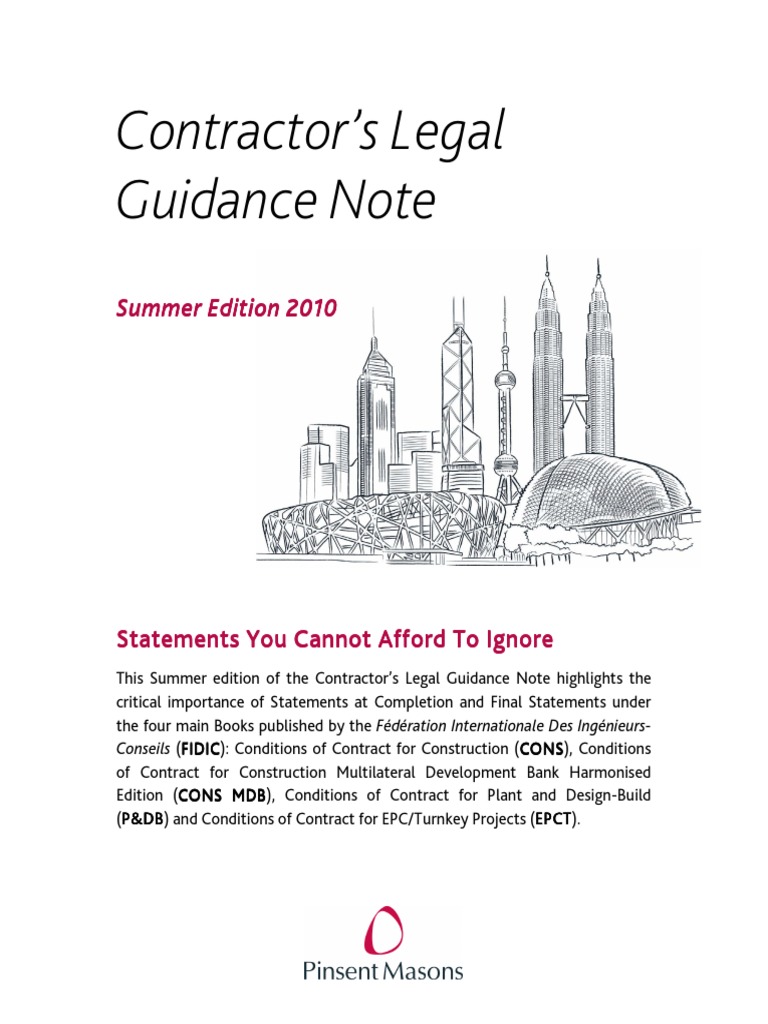 Contractor's Legal Guidance Note: Summer Edition 2010 Summer Edition ...