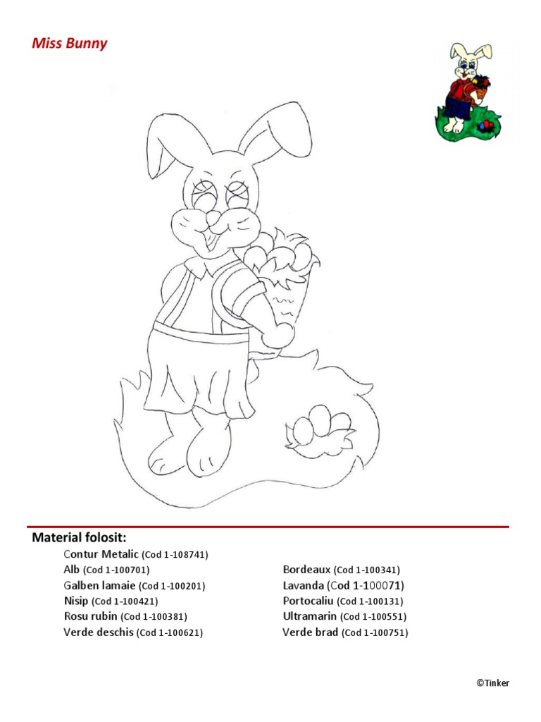Miss Bunny Color Options and Materials | PDF