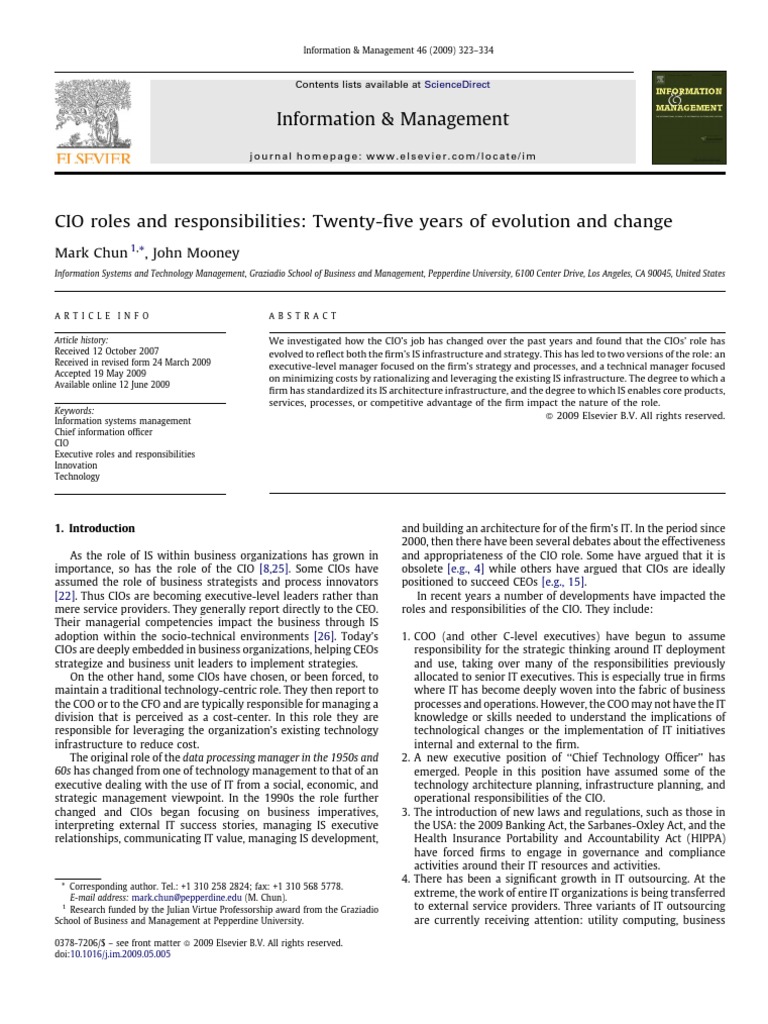 Evolution of CIO Roles and Responsibilities | PDF | Chief Information ...