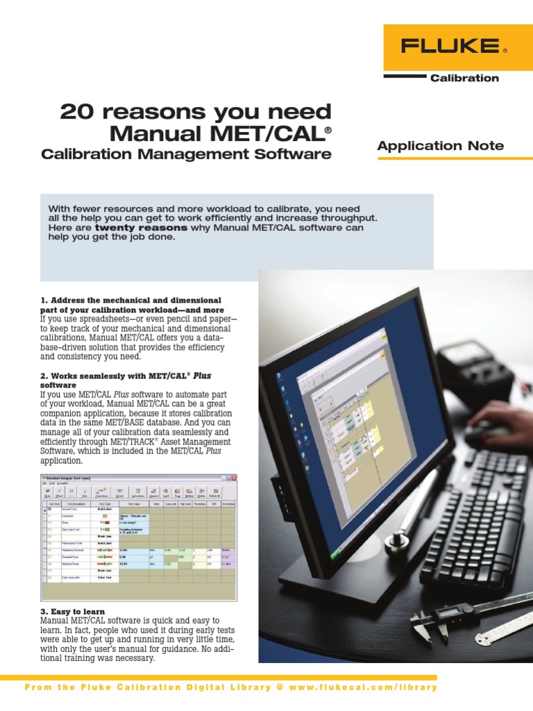 20 Reasons You Need Manual MET/CAL: Calibration Management Software ...