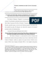 19037209_2_CO PUC Proceeding No COALITION OF RATEPAYERS’ MOTION TO INTERVENE AND COMMENTS ON THE STIPULATING PARTIES’ PROPOSED PROCEDURAL SCHEDULE