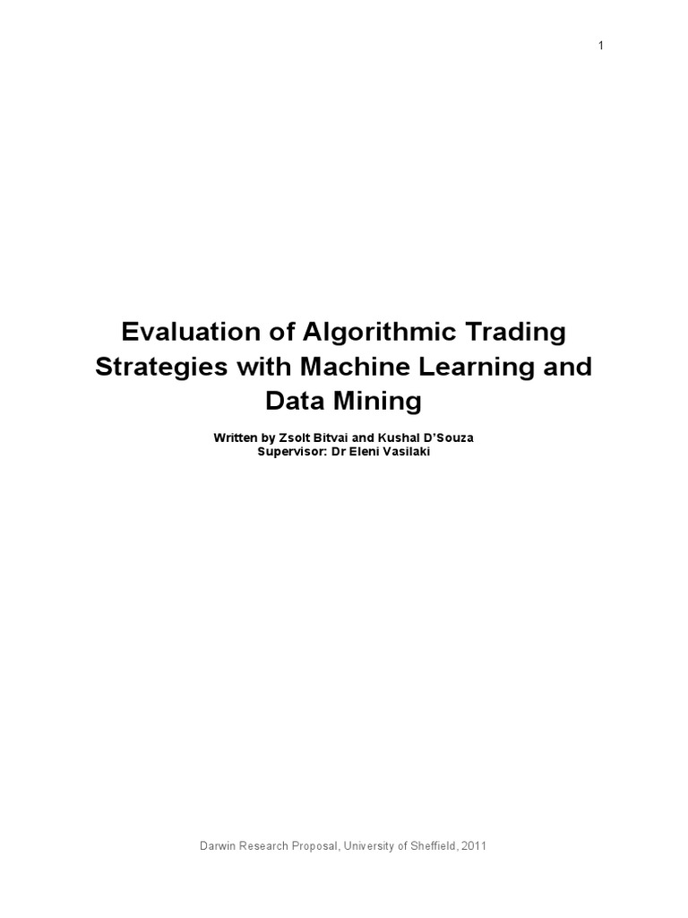 Algo Trading with Machine Learning | PDF | Algorithmic Trading | High ...