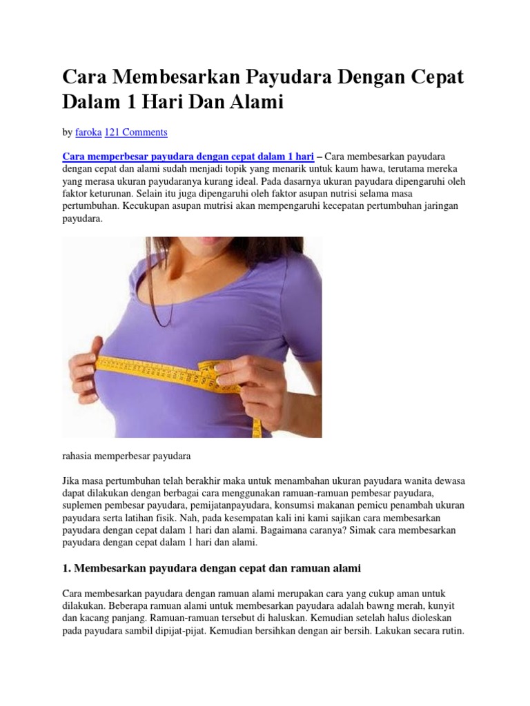 Cara Membesarkan Payudara Dengan Cepat Dalam 1 Hari Dan Alami Pdf