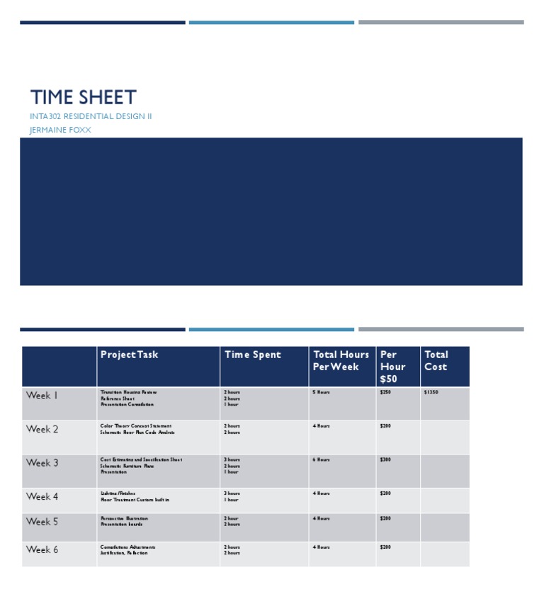 Interior Design Timesheet Template | PDF