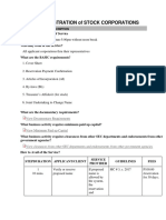 Primary Registration of Stock Corporations: Cash Payment For Subscription