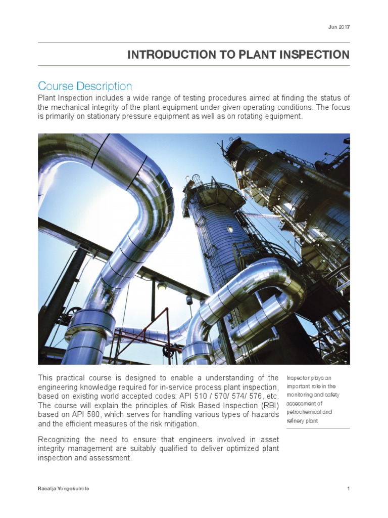 Introduction to RiskBased Plant Inspection Optimizing Maintenance and