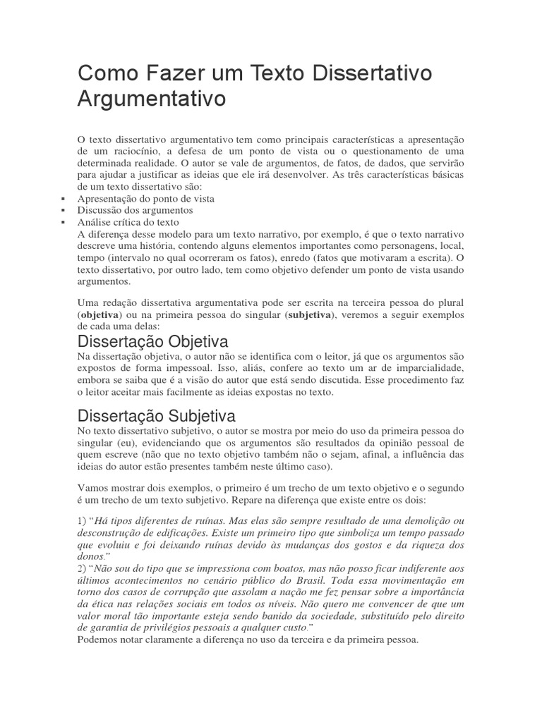Veja como fazer o texto dissertativo argumentativo da Redação Enem ...