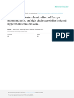 Antihypercholesterolemic Effect of Bacopa Monniera