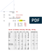 Weight, height, BMI and calorie needs