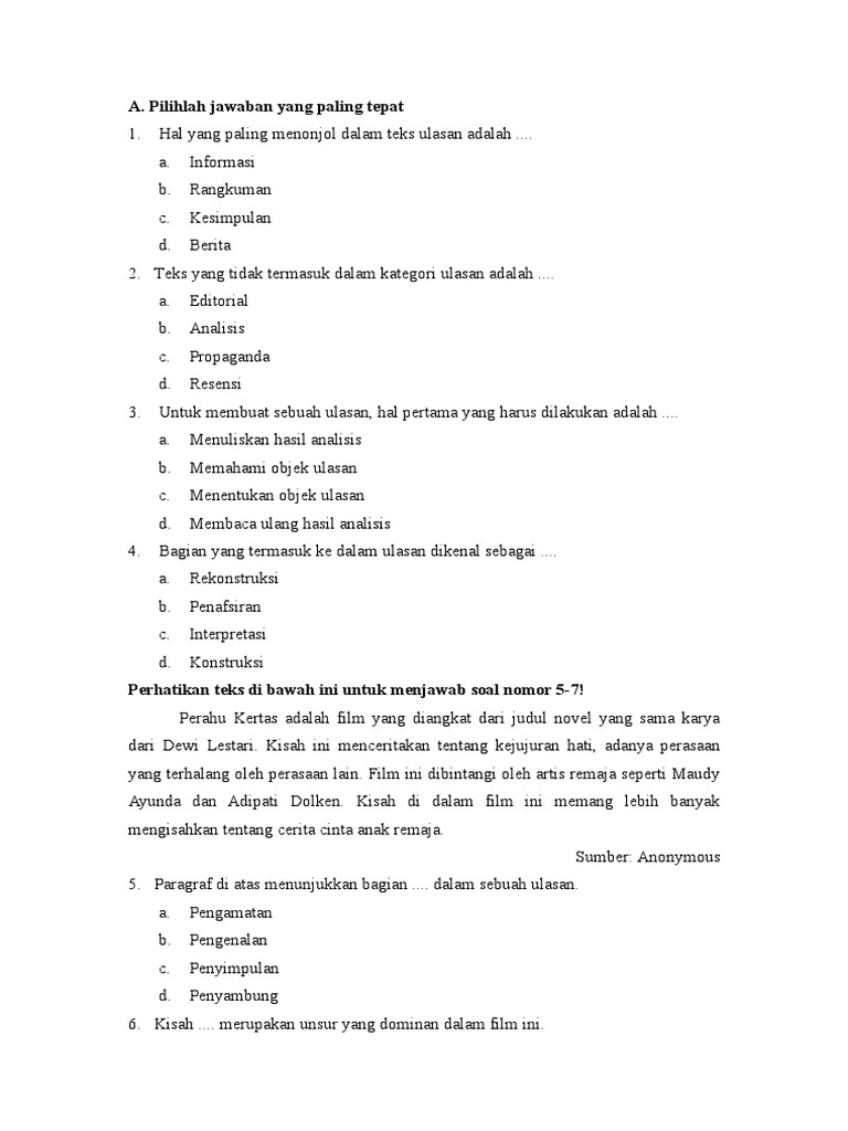 Soal Teks Puisi Kurikulum 2013 Smp Kls 8pgdoc