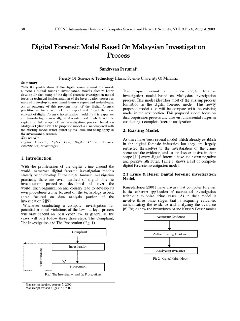 Malaysian Digital Forensic Investigation Model | PDF | Digital ...