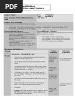 Task 3b - Rewriting Lesson Plan Based On Writing Lesson Sequence P 219-220 of Core Text