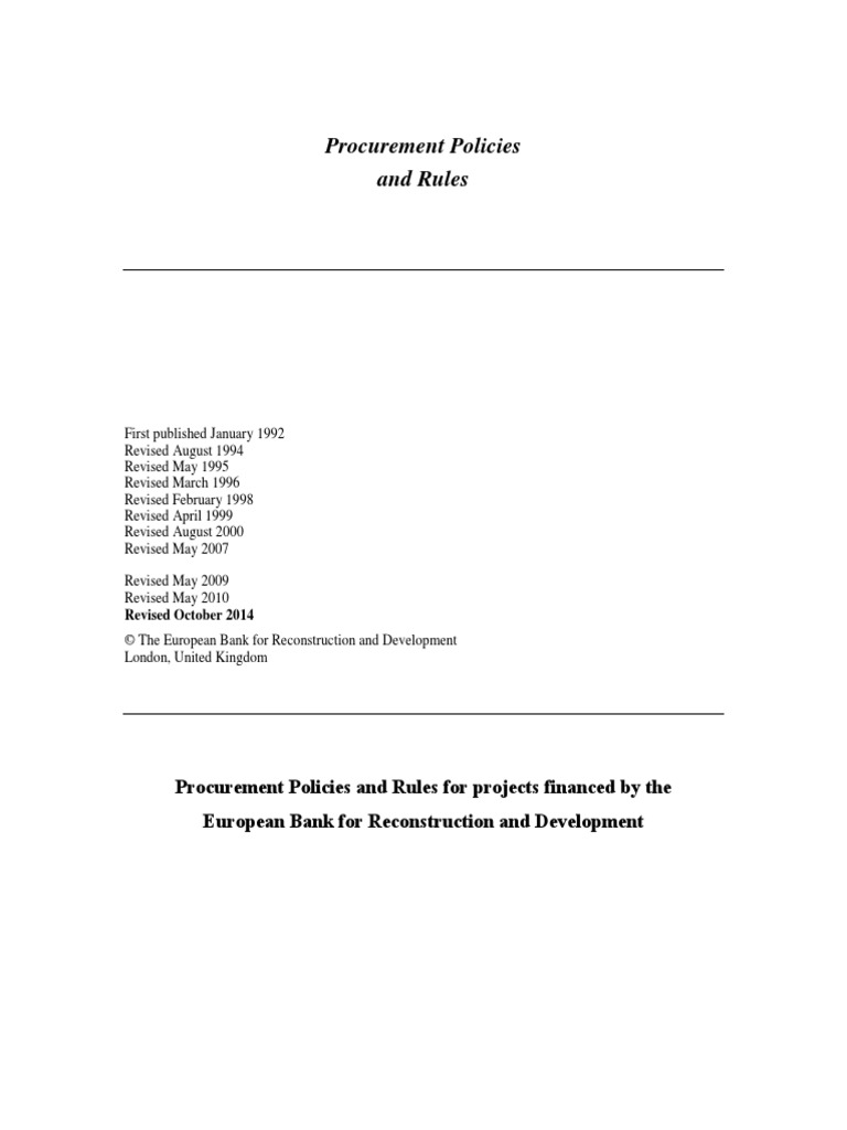 PPR Master (08102014) | PDF | Procurement | World Trade Organization