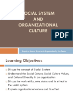 Presentation -Social Systems and Organizational Culture
