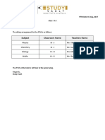 Circulars-DPS - Sitting Plan For PTM Class-XA - 0110