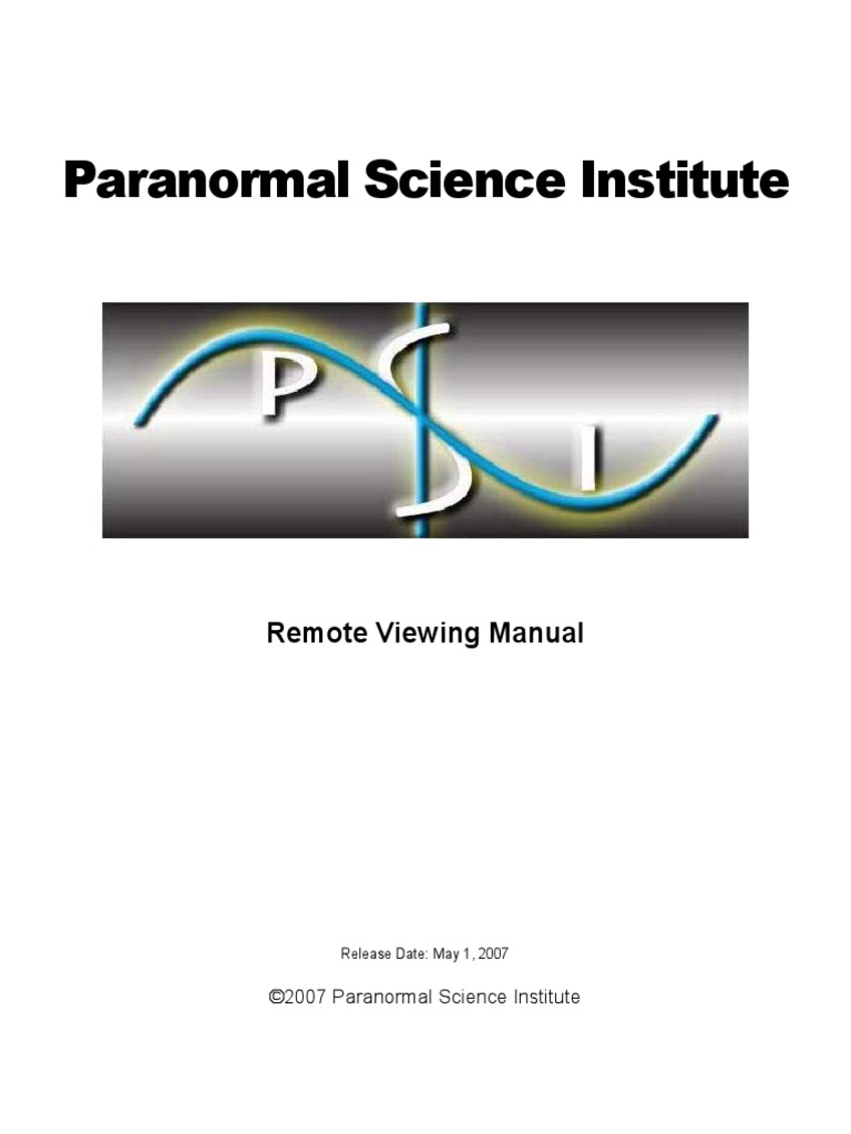 Paranormal Science Institute: Remote Viewing Manual | PDF | Intuition
