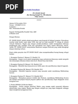 Contoh Surat Perkenalan Produk Perusahaandocx