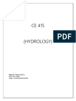CE 415 (Hydrology) : Billedo, Mark Daryl L. CEIT-02-702E Engr. Luzviminda Racelis