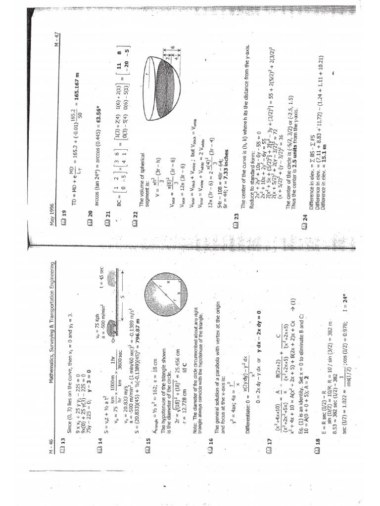 Part I Mathematics Surveying and Transportation Engineering 4 PDF | PDF