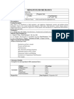 Course Outline Fluid Mechanics