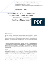 To Critico y Marxismo en America Latina Algunas Trayectorias Entre Bolivar y Mariategui