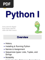 Python I: Some Material Adapted From Upenn Cmpe391 Slides and Other Sources