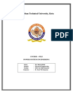 Rajasthan Technical University, Kota: Course - File Power System Engineering