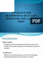 Heat Loss For Bare and Lagged Pipes