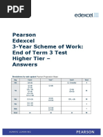 3-Year SoW End of Term 3 Higher Test Answers