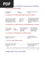 Five Dimensions of Variations in Approaches To Observation