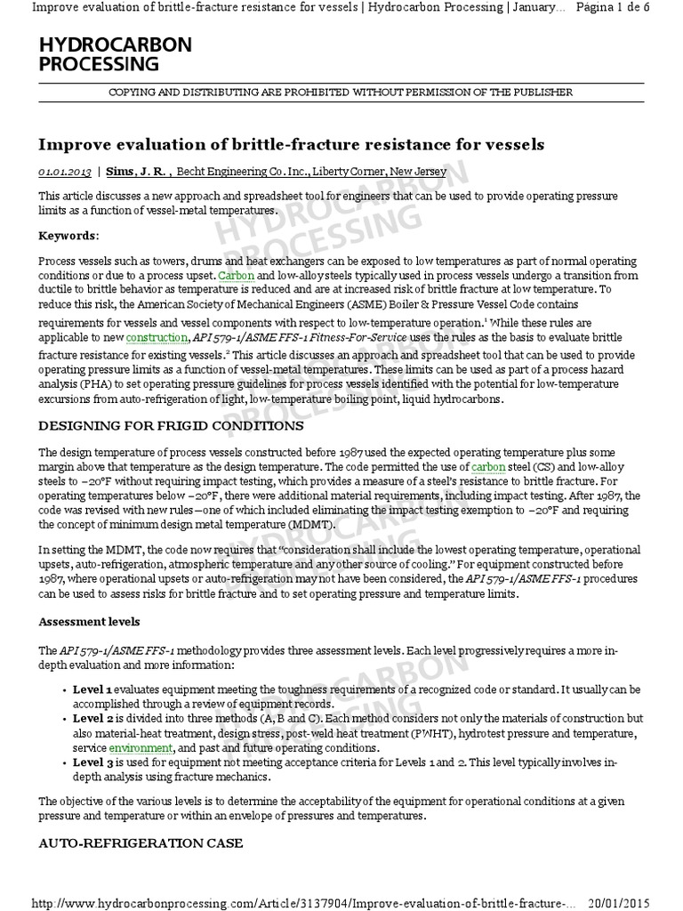 Improve Evaluation of Brittle Fracture Resistance For Vessels PDF
