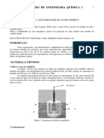 Solubilidade do Ácido Bórico