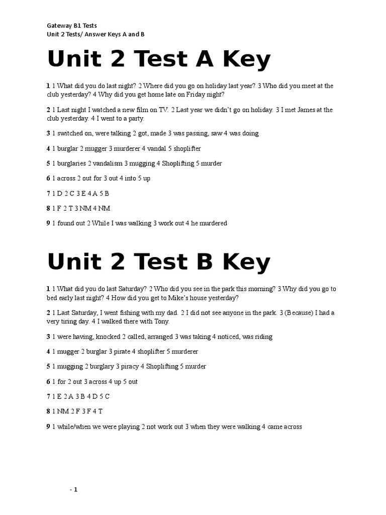 Gateway Plus 2 Test Unit 1