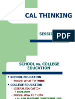 Critical Thinking Skills for School vs College