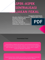 Aspek-Aspek Desentralisasi Kebijakan Fiskal