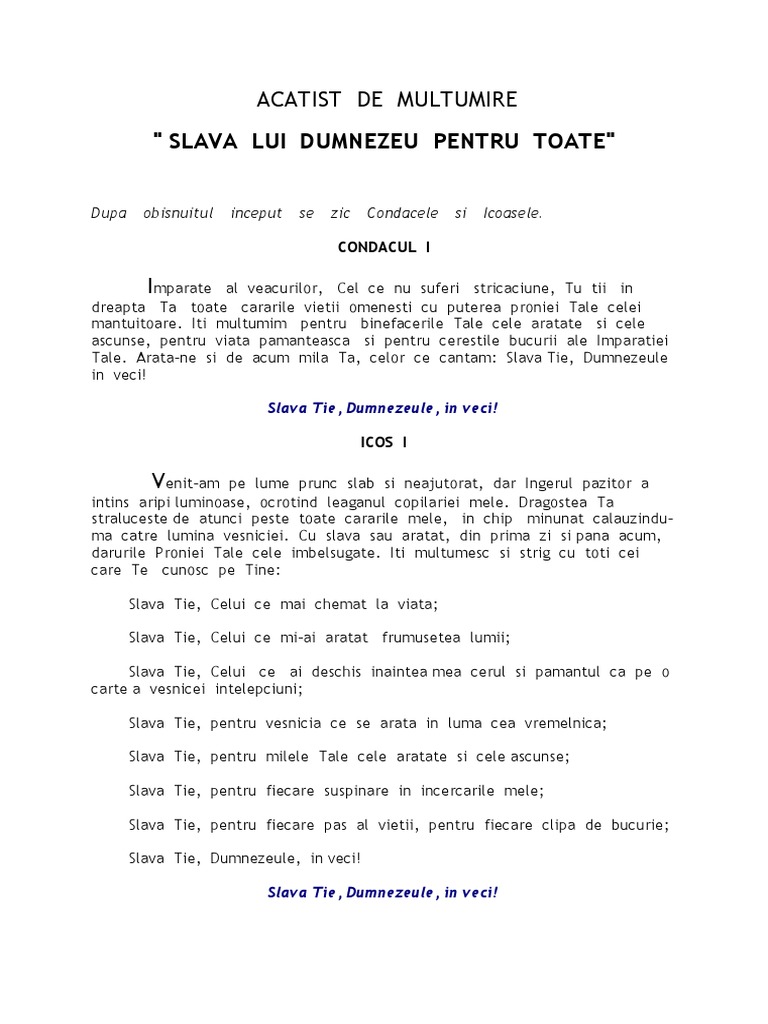Acatistul De Multumire Marian Moise ACATIST de Multumire | PDF