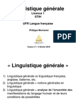 Linguistique Générale L1 Cours 1 Pour Diff