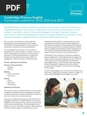 Cambridge Primary English Curriculum Outline Pdf Phonics English Language