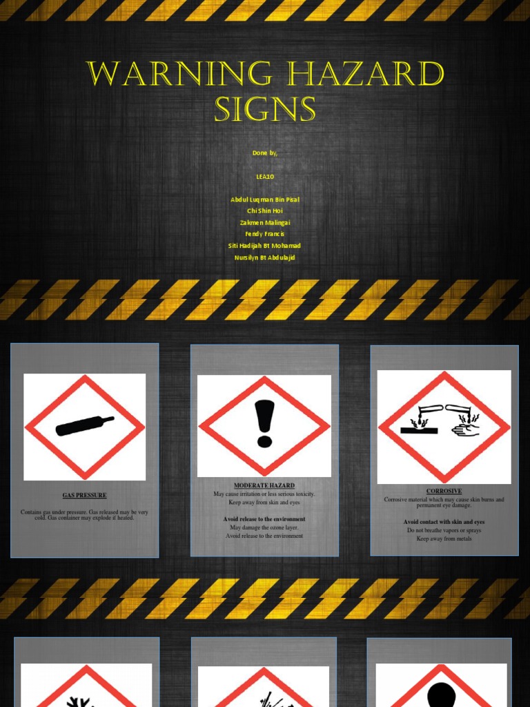 Hazard Warning Signs and Guidelines | PDF | Toxicity | Fires