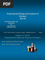 SBE - 11e Ch13b DOE and Analysis of Variance DOE ANOVA