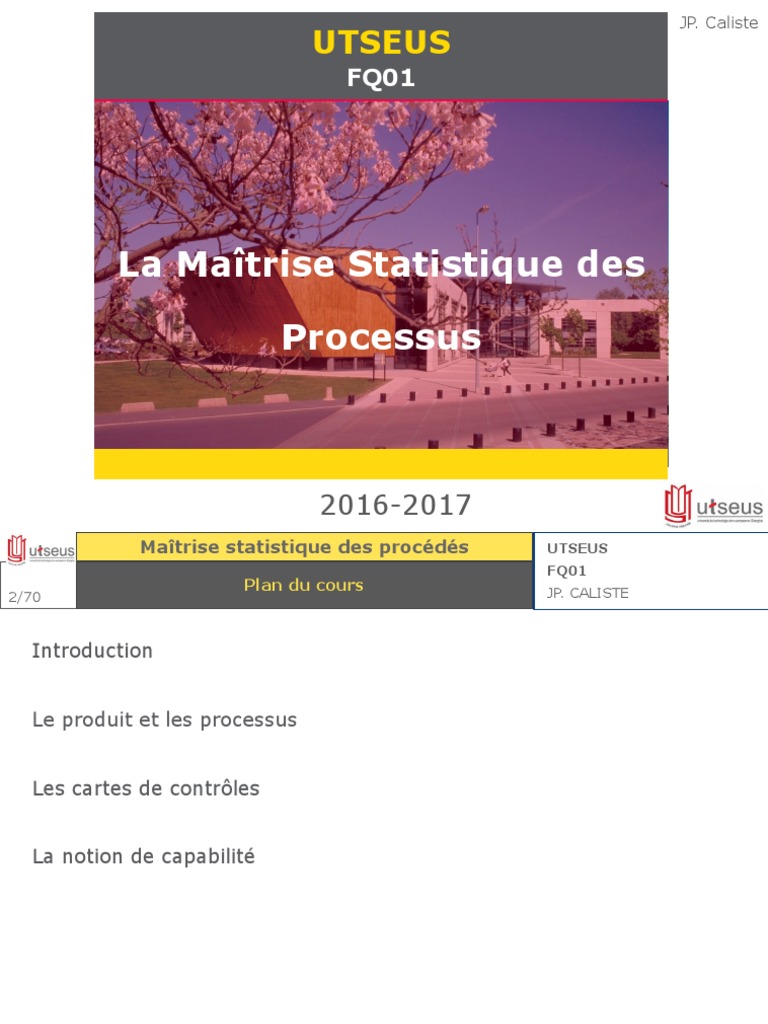 Maîtrise Statistique des Processus | PDF | Production et fabrication ...