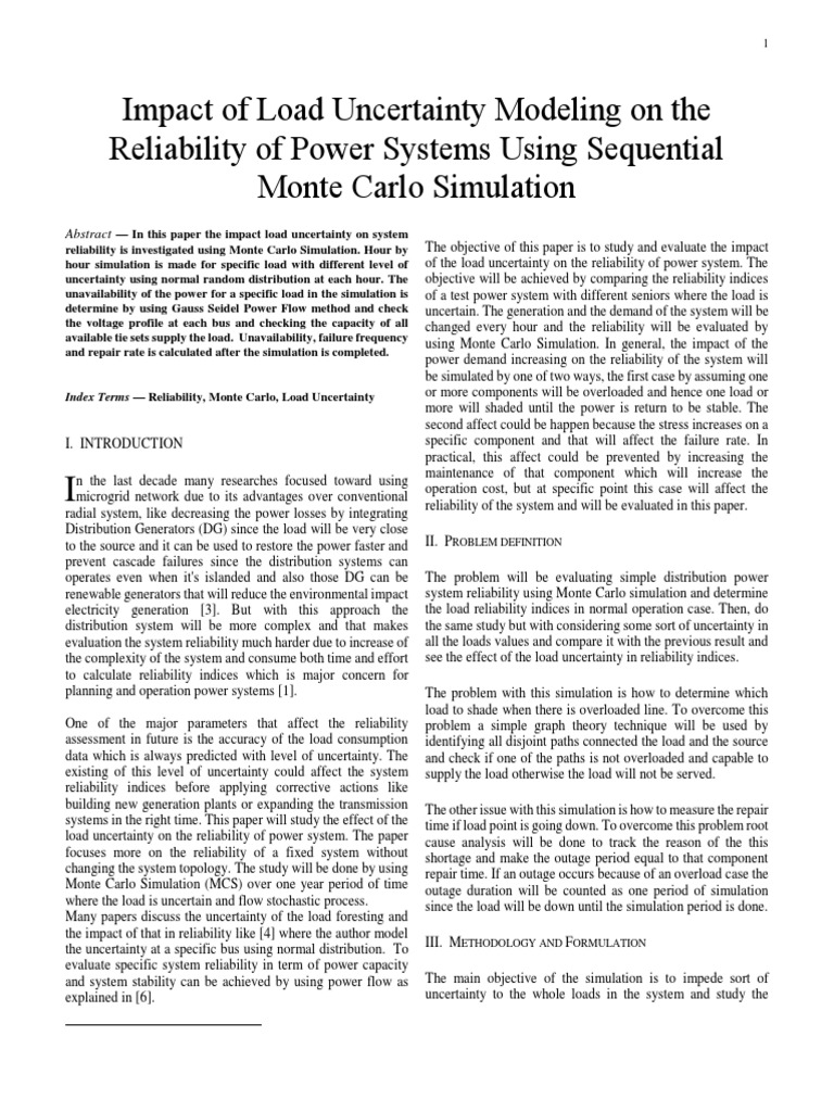 Impact of Load Uncertainty Modeling On The Reliability of Power Systems